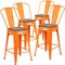Flash Furniture Orange Metal Counter Stool, 24", PK4 4-CH-31320-24GB-OR-WD-GG - alternate 3